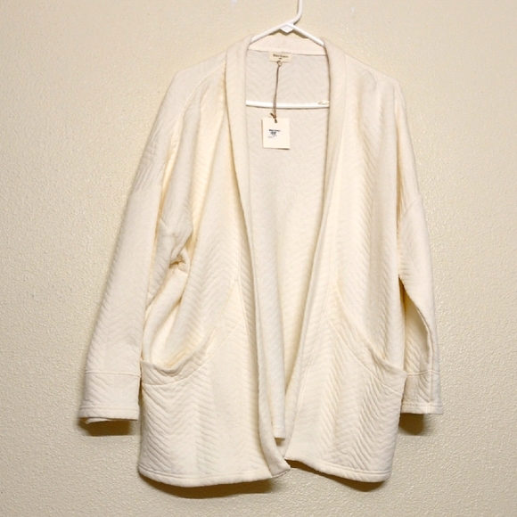 Cost Plus World Market Sweaters - World Market Quilted Cream Open-Front Women's Cardigan Size Large